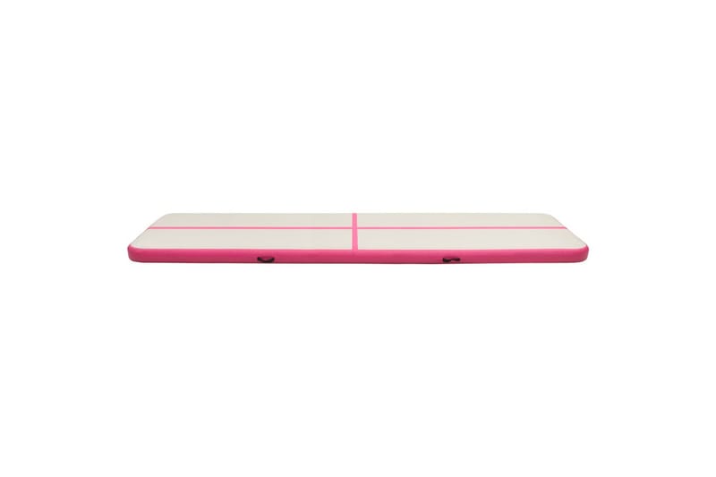 Oppblåsbar gymnastikkmatte med pumpe 600x100x20 cm PVC rosa - Treningsmatte