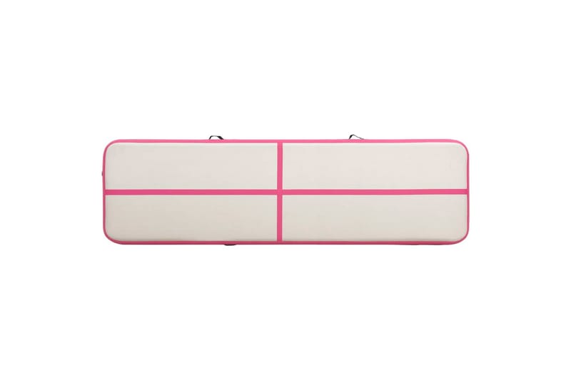 Oppblåsbar gymnastikkmatte med pumpe 700x100x15 cm PVC rosa - Treningsmatte