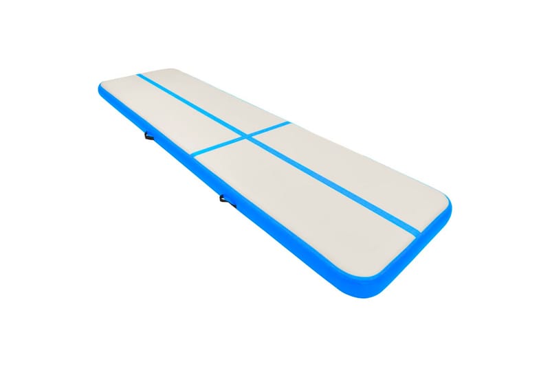 Oppblåsbar gymnastikkmatte med pumpe 700x100x20 cm PVC blå - Treningsmatte