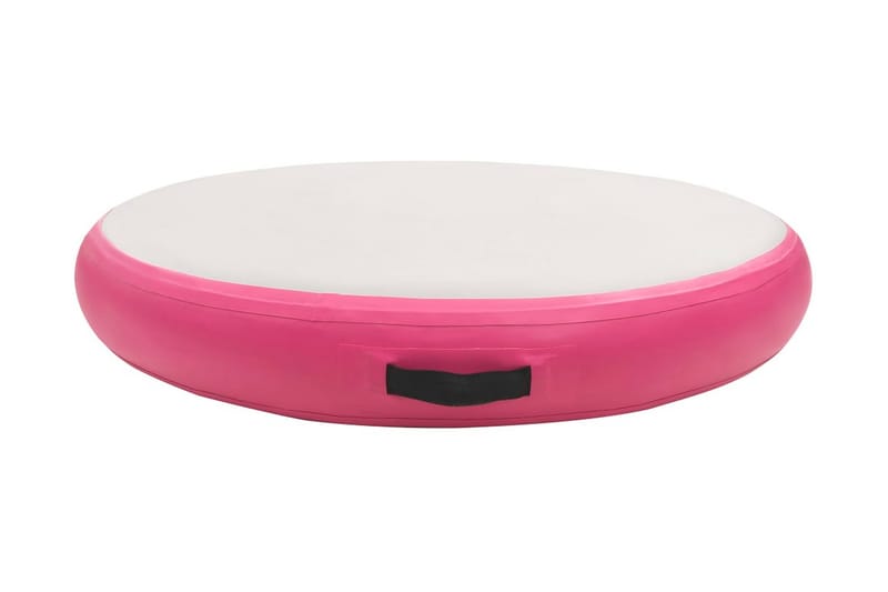 Oppblåsbar gymnastikkmatte med pumpe 100x100x20 cm PVC rosa - Treningsmatte