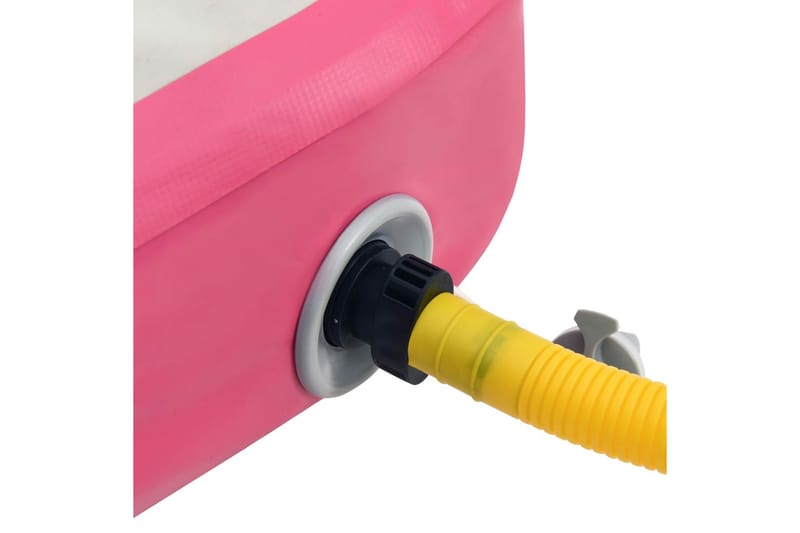 Oppblåsbar PVC gymnastikkmatte med pumpe 200x200x15 cm rosa - Treningsmatte