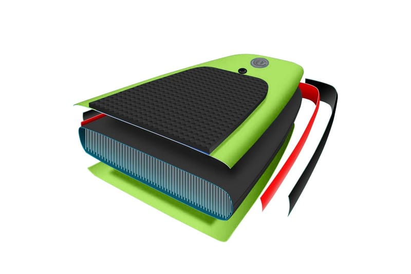 Oppblåsbart padlebrettsett 305x76x15 cm grønn - grønn - Treningsmatte