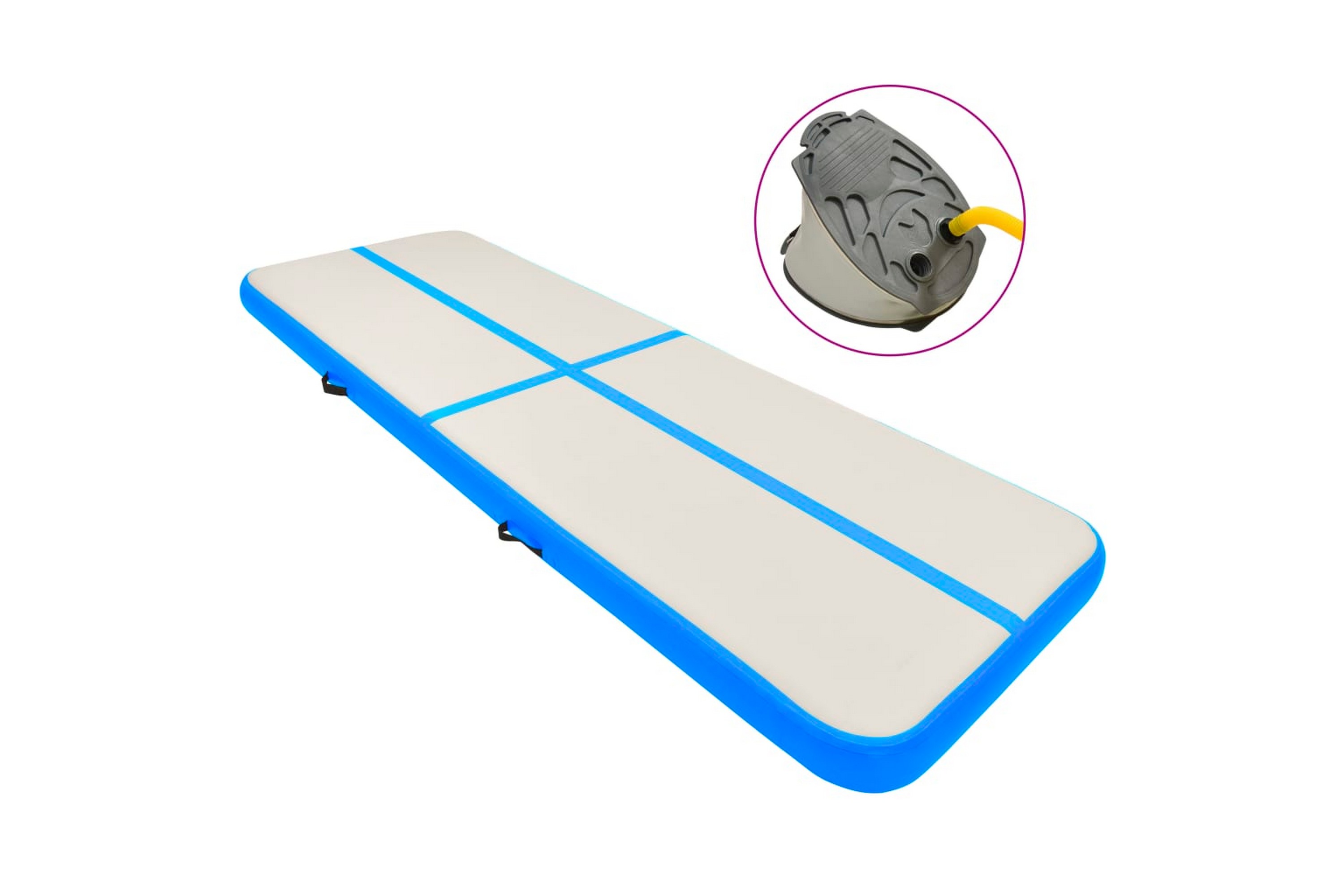 Be Basic Oppblåsbar gymnastikkmatte med pumpe 300x100x20 cm PVC blå -