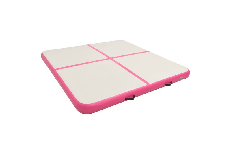 Oppblåsbar gymnastikkmatte med pumpe 200x200x10 cm PVC rosa - Rosa - Yogamatte