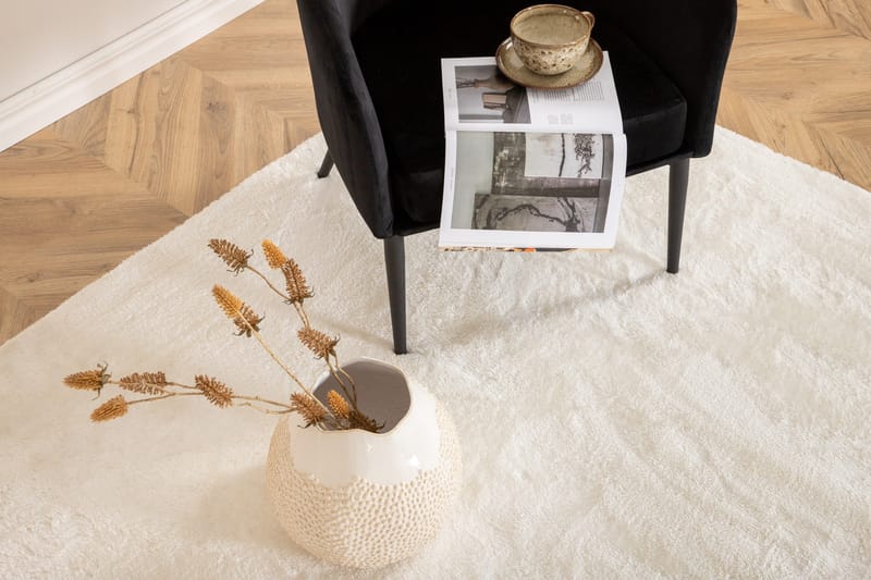 Blanca Flatvevd Matte 160x230 cm - Hvid - Tekstiler & tepper - Teppe & matte - Moderne matte - Ryetepper