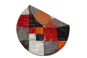 London Square Friezematte Rund 200 - Rød/Oransje - Tekstiler & tepper - Teppe & matte - Moderne matte - Wiltontepper
