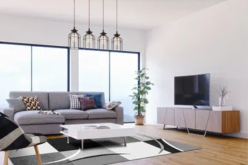 London Patch Friezematte 200x290 - Svart - Tekstiler & tepper - Teppe & matte - Moderne matte - Wiltontepper