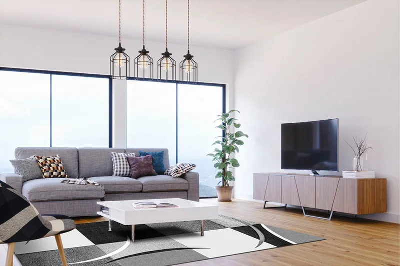 London Patch Friezematte 200x290 - Svart - Tekstiler & tepper - Teppe & matte - Moderne matte - Wiltontepper