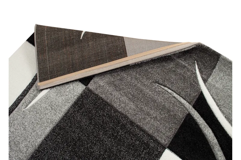 London Patch Friezematte 133x190 Rutete - Svart - Tekstiler & tepper - Teppe & matte - Moderne matte - Wiltontepper