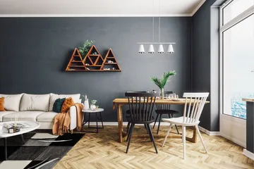 London Patch Friezematte 200x290 - Svart - Tekstiler & tepper - Teppe & matte - Moderne matte - Wiltontepper