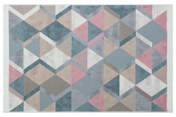 Matte AR 10 - Blå, Rosa - Blå/Rosa/Beige/Grå/Bomull - Tekstiler & tepper - Teppe & matte - Flatvevde tepper