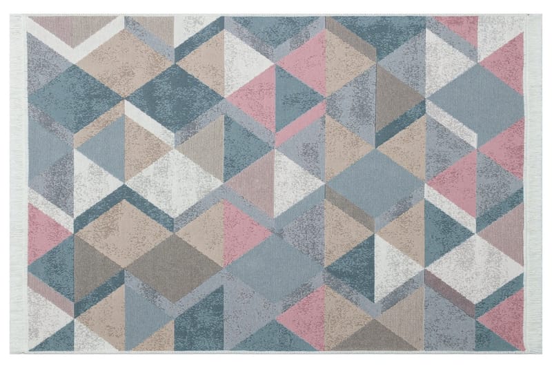 Matte AR 10 - Blå, Rosa - Blå/Rosa/Beige/Grå/Bomull - Tekstiler & tepper - Teppe & matte - Flatvevde tepper