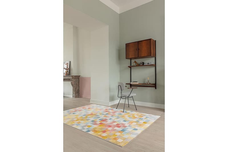 Matte Bloom Mosaik 200x290 cm - Flerfarget - Wiltontepper - Store tepper - Friezematte