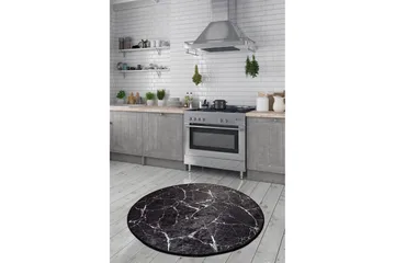 Rund Matte Marmor - Svart - Svart / Fløyel - Tekstiler & tepper - Teppe & matte - Små tepper