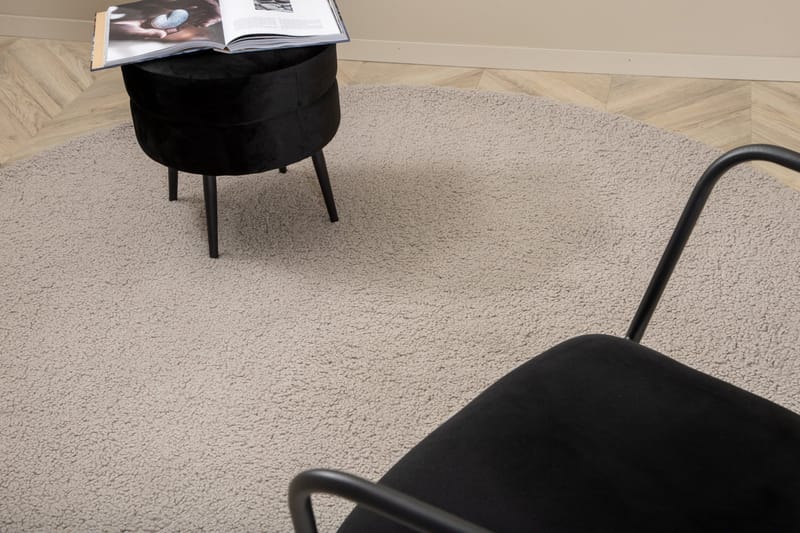 Teddy Ryematte Rund 200 cm - Grå - Tekstiler & tepper - Teppe & matte - Moderne matte - Ryetepper