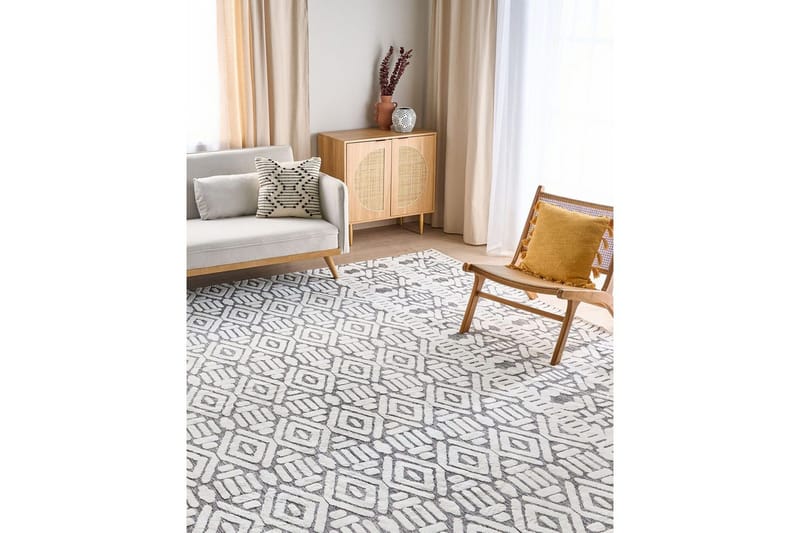 Teppe Sibi - Hvit, Grå, 300x400 cm - Tekstiler & tepper - Teppe & matte - Flatvevde tepper