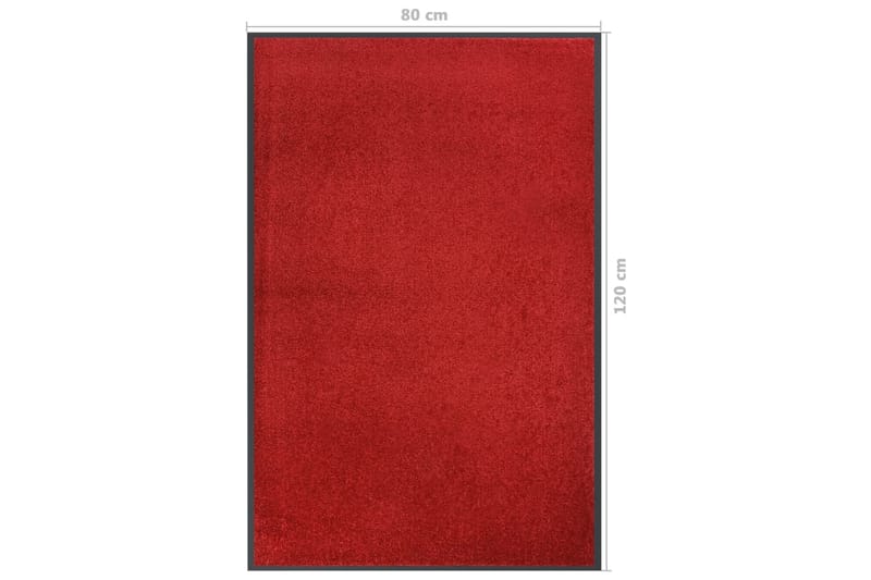 Dørmatte rød 80x120 cm - Rød - Dørmatte og entrématte