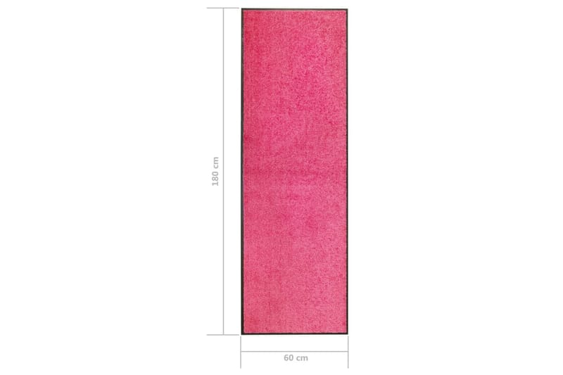Dørmatte vaskbar rosa 60x180 cm - Rosa - Dørmatte og entrématte