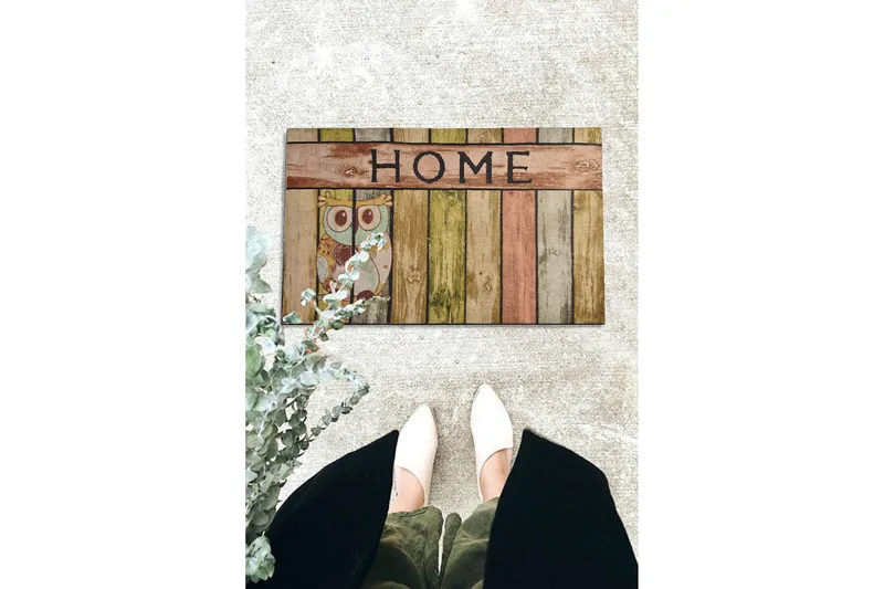 Dørmatte Home Owl - Flerfarget - Tekstiler & tepper - Teppe & matte - Utendørs tepper - Dørmatte og entrématte