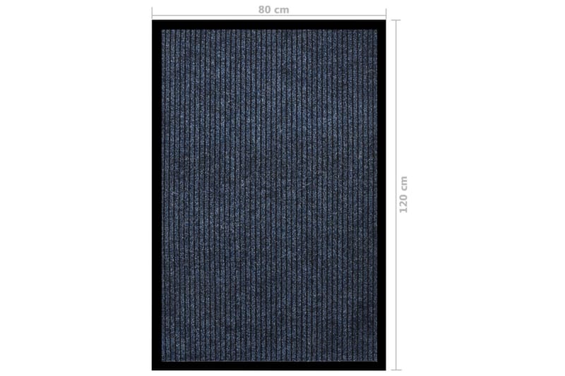 Dørmatte stripet blå 80x120 cm - Blå - Dørmatte og entrématte