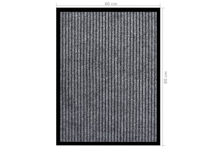 Dørmatte stripet grå 60x80 cm - Grå - Dørmatte og entrématte