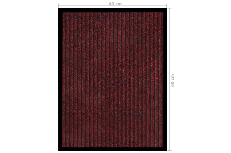 Dørmatte stripet rød 40x60 cm - Rød - Dørmatte og entrématte