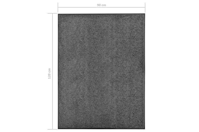 Dørmatte vaskbar antrasitt 90x120 cm - Antrasittgrå - Dørmatte og entrématte