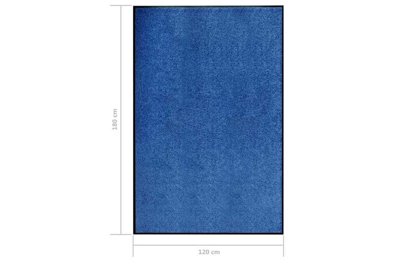 Dørmatte vaskbar blå 120x180 cm - Blå - Dørmatte og entrématte
