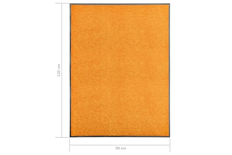 Dørmatte vaskbar oransje 90x120 cm - Oransj - Dørmatte og entrématte