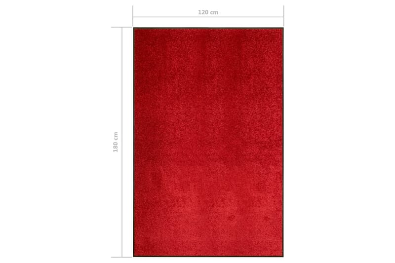 Dørmatte vaskbar rød 120x180 cm - Rød - Dørmatte og entrématte