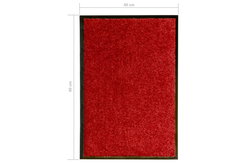 Dørmatte vaskbar rød 40x60 cm - Rød - Dørmatte og entrématte