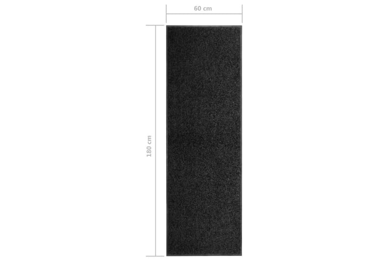 Dørmatte vaskbar svart 60x180 cm - Svart - Dørmatte og entrématte
