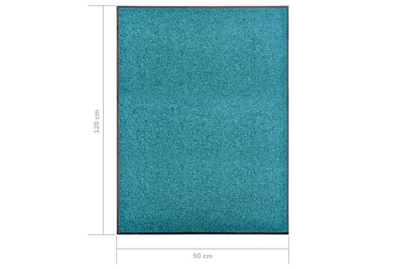 Dørmatte vaskbar turkis 90x120 cm - Blå - Dørmatte og entrématte