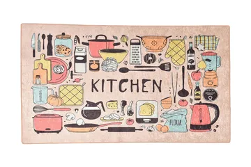 Hall Matte Happy Lunsj (80 x 200) - Flerfarget/Fløyel - Tekstiler & tepper - Teppe & matte - Utendørs tepper - Dørmatte og entrématte