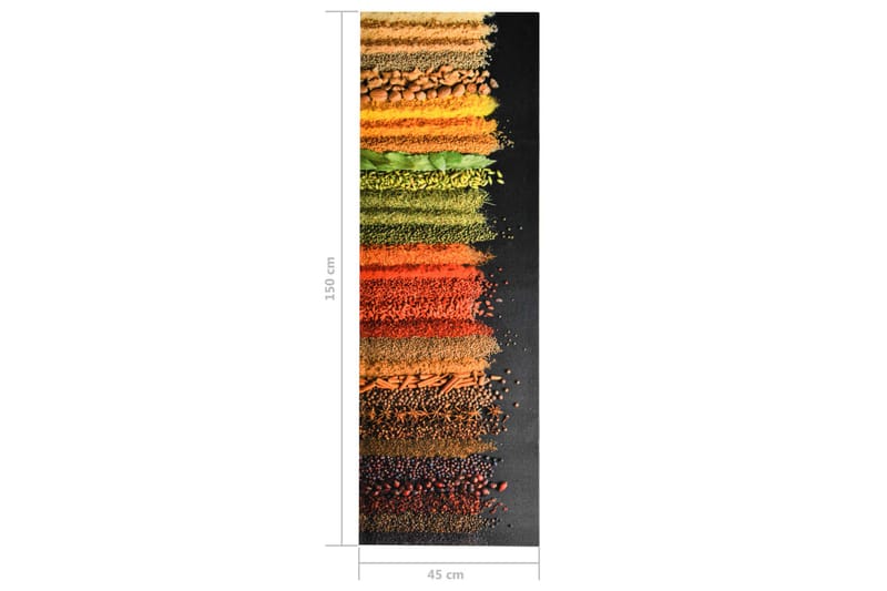 Kjøkkenmatte vaskbar Spice 45x150 cm - Flerfarget - Dørmatte og entrématte