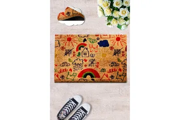 Nazmaa Dørmatte 40x60 cm Rektangulær - Flerfarget - Tekstiler & tepper - Teppe & matte - Utendørs tepper - Dørmatte og entrématte