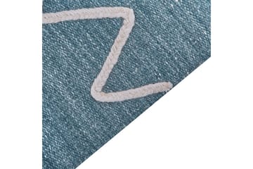 Flatvevd Yavu - Blå, Hvit, 80x150 cm - Tekstiler & tepper - Teppe & matte - Utendørs tepper