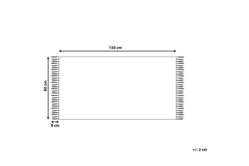 Flatvevd Yavu - Blå, Hvit, 80x150 cm - Tekstiler & tepper - Teppe & matte - Utendørs tepper