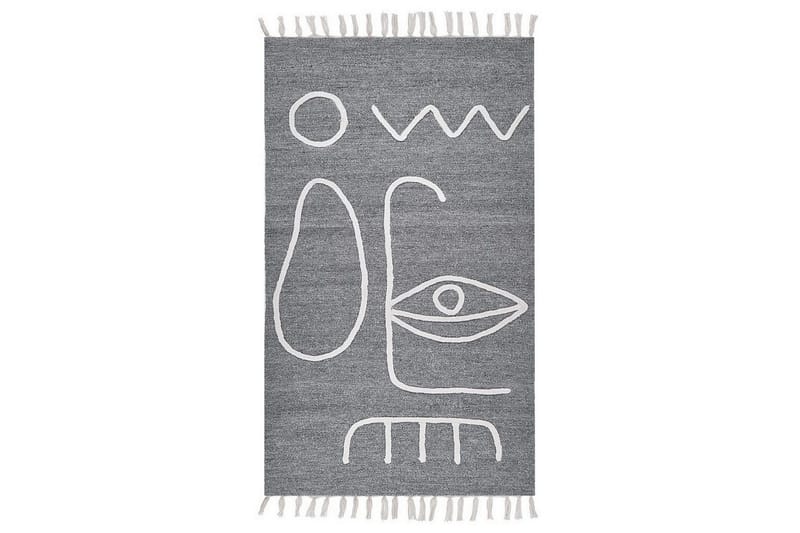 Flatvevd Yavu, Grå, hvit, 80x150 cm