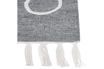 Flatvevd Yavu - Grå, hvit, 80x150 cm - Tekstiler & tepper - Teppe & matte - Utendørs tepper