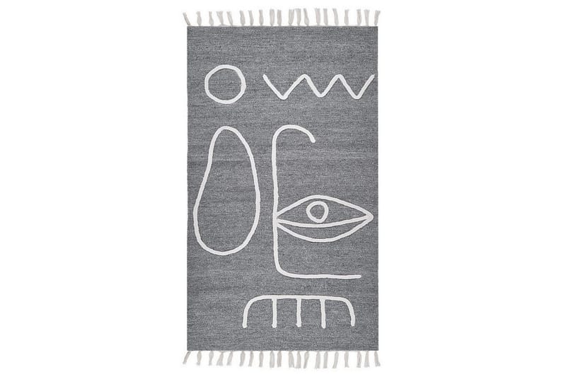 Flatvevd Yavu - Grå, hvit, 80x150 cm - Tekstiler & tepper - Teppe & matte - Utendørs tepper