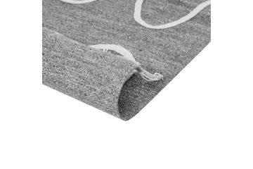 Flatvevd Yavu - Grå, hvit, 80x150 cm - Tekstiler & tepper - Teppe & matte - Utendørs tepper