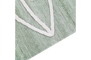 Flatvevd Yavu - Grønn, hvit, 140x200 cm - Tekstiler & tepper - Teppe & matte - Utendørs tepper