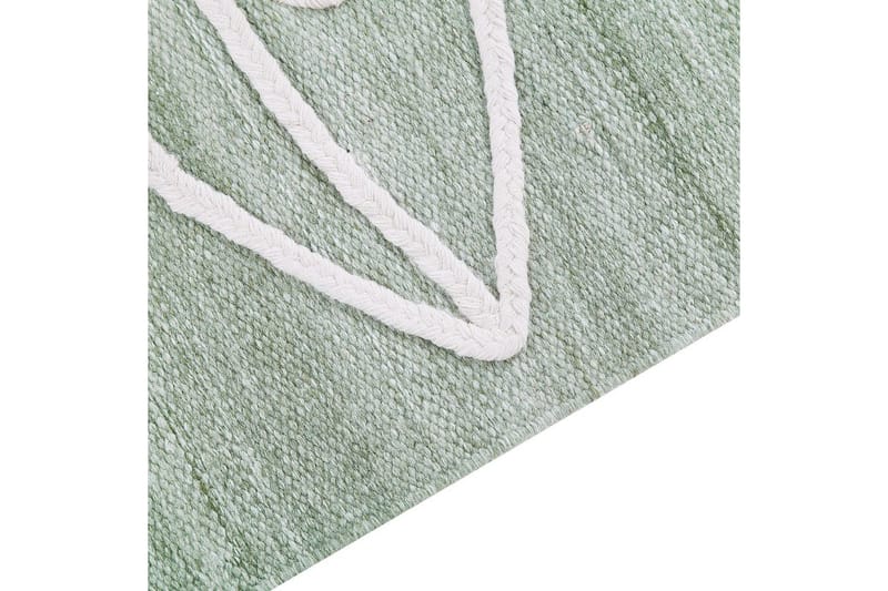 Flatvevd Yavu - Grønn, hvit, 140x200 cm - Tekstiler & tepper - Teppe & matte - Utendørs tepper