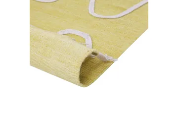 Flatvevd Yavu - Gul, 140x200 cm - Tekstiler & tepper - Teppe & matte - Utendørs tepper