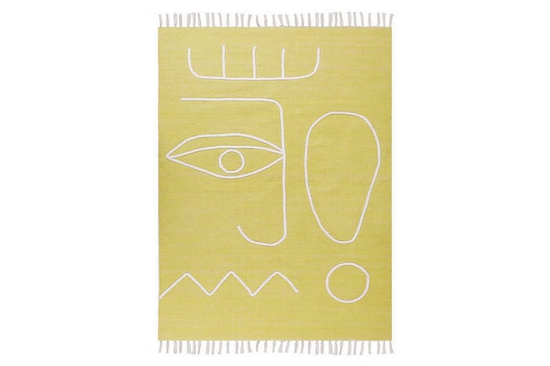 Flatvevd Yavu, Gul, 140x200 cm