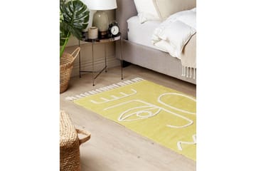 Flatvevd Yavu - Gul, 80x150 cm - Tekstiler & tepper - Teppe & matte - Utendørs tepper