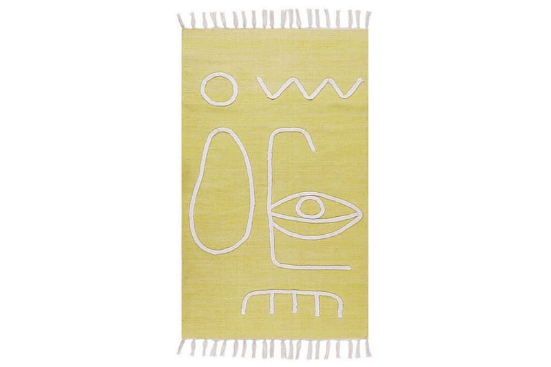 Flatvevd Yavu - Gul, 80x150 cm - Tekstiler & tepper - Teppe & matte - Utendørs tepper