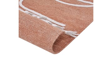 Flatvevd Yavu - Rød, Hvit, 140x200 cm - Tekstiler & tepper - Teppe & matte - Utendørs tepper
