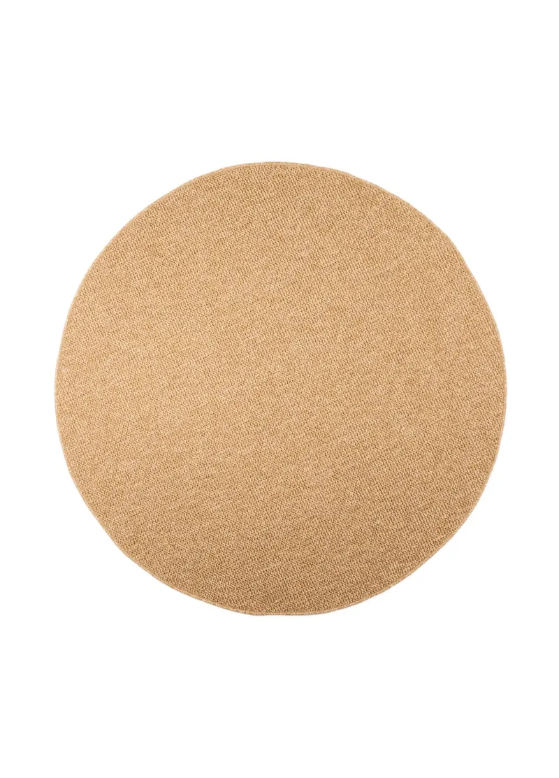Maskinvevd teppe Capri Plain Rund 120 cm, Jute